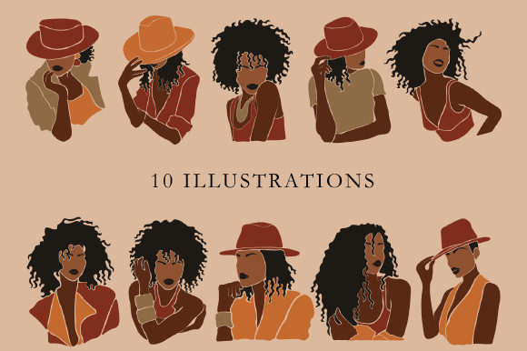 Abstract Black Woman Clipart: A Modern Creative Resource for Diverse Applications