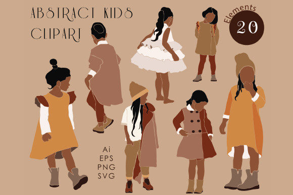 Abstract Kids and Babies Clipart: A Versatile Resource for Modern Creativity