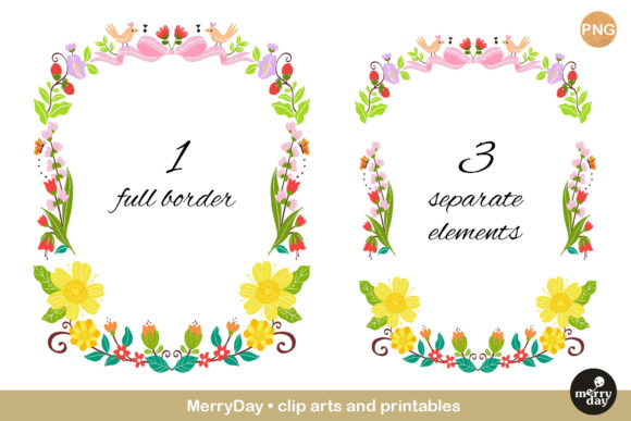 Clip Art Elements Flower Border Design