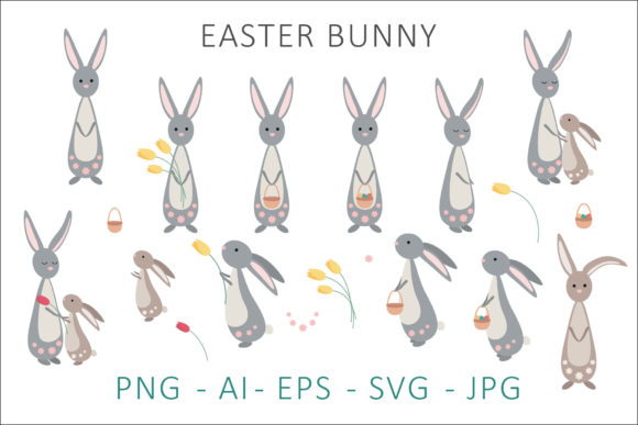 Easter Bunny Bundle Clipart