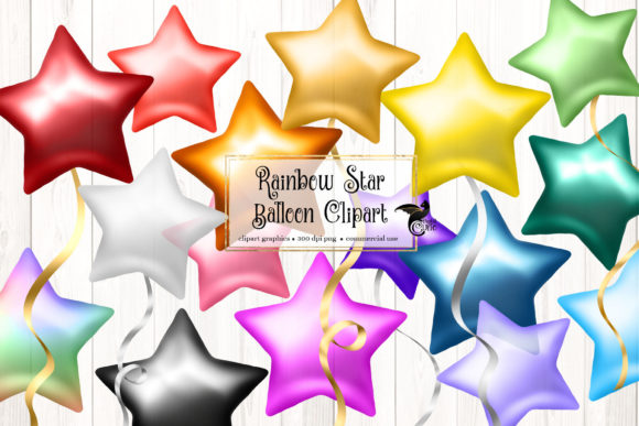 Enhance Your Creative Projects with Rainbow Star Balloons Clipart
