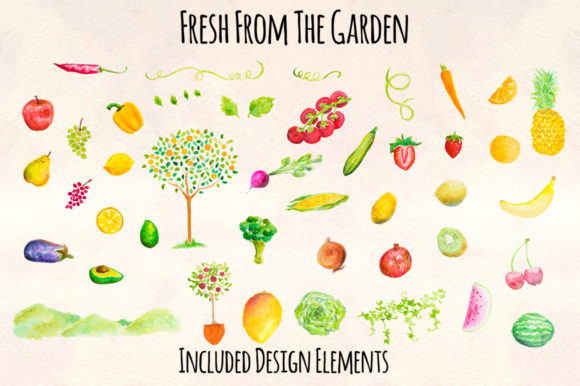 Explore the Beauty of Fresh from the Garden Watercolour Bundle