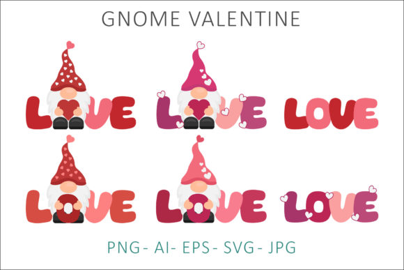 Gnome Valentine Sublimation Clipart