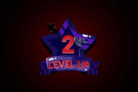 Halloween Level Up Interface Icon for Game UI Design