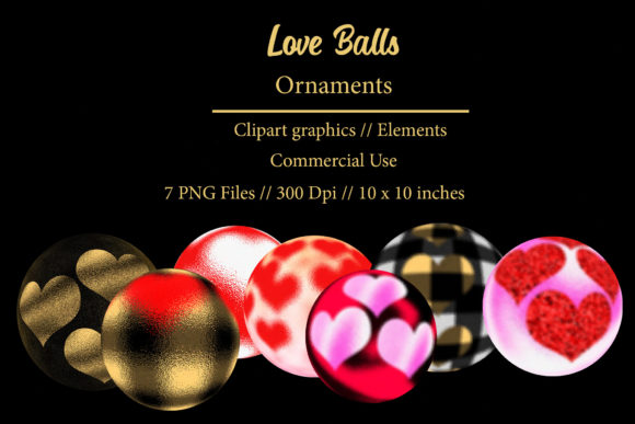 Love Ball Ornament Elements Clipart: A Creative Resource for Digital Designers