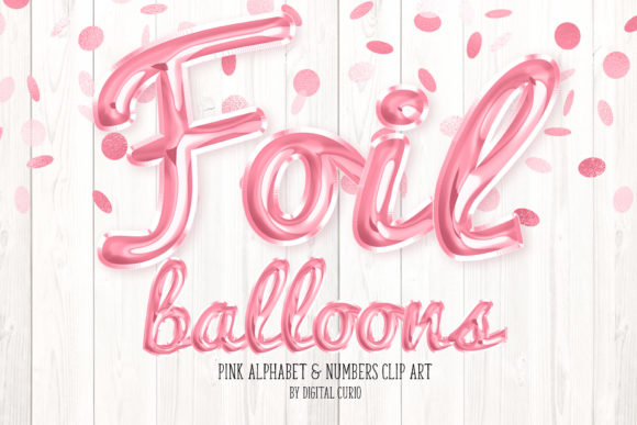 Pink Foil Balloon Script Alphabet
