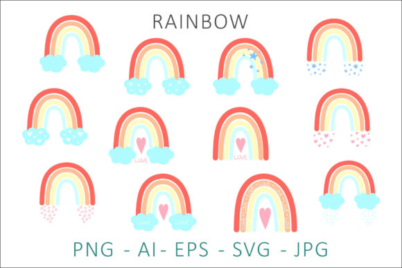 Rainbow Clipart SVG Bundle