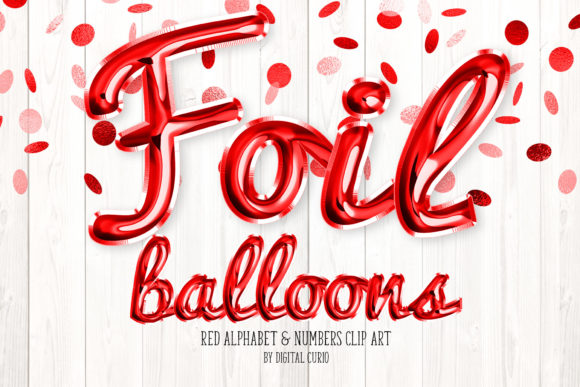 Red Foil Balloon Script Alphabet
