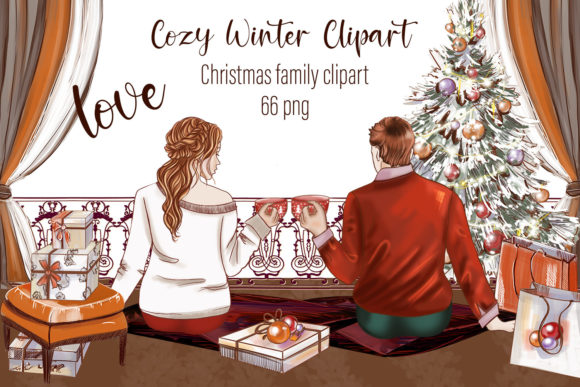 Winter Couples Clipart and Holiday Portrait: Creative Solutions for Custom Illustrations
